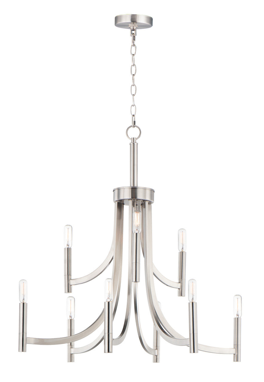 Maxim Lyndon 9-Light Chandelier in Satin Nickel 21529SN