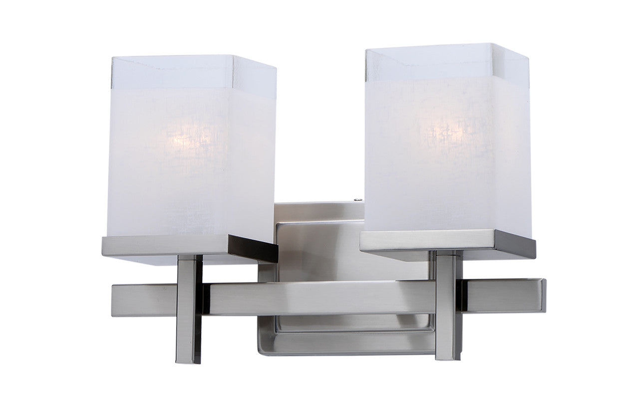 Maxim Tetra 2-Light Bath Vanity in Satin Nickel 2152LNSN