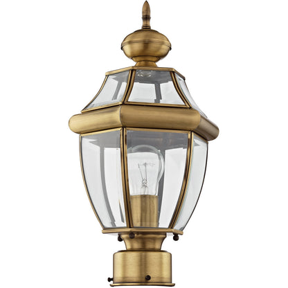 Livex Lighting Monterey Collection 1 Light AB Outdoor Post Lantern in Antique Brass 2153-01