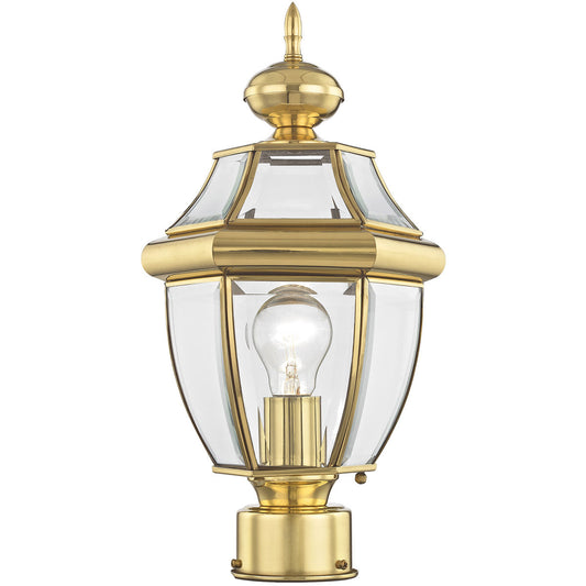 Livex Lighting Monterey Collection 1 Light PB Outdoor Post Lantern in Polished Brass 2153-02