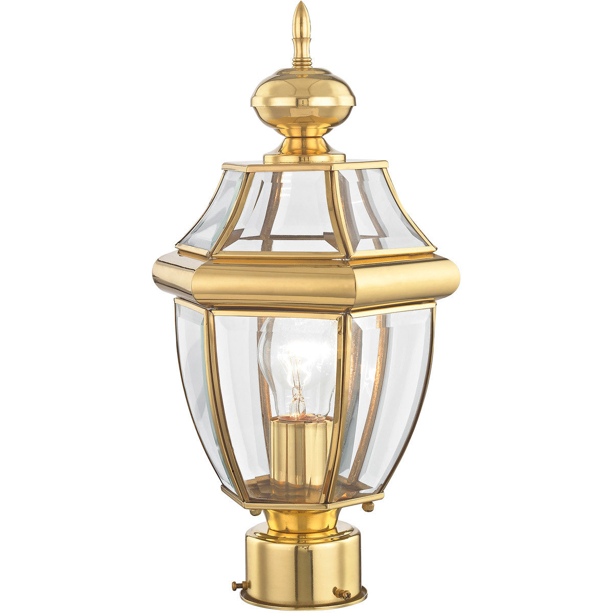 Livex Lighting Monterey Collection 1 Light PB Outdoor Post Lantern in Polished Brass 2153-02