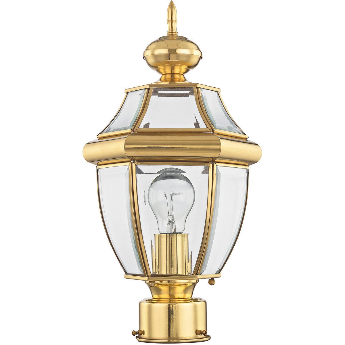 Livex Lighting Monterey Collection 1 Light PB Outdoor Post Lantern in Polished Brass 2153-02