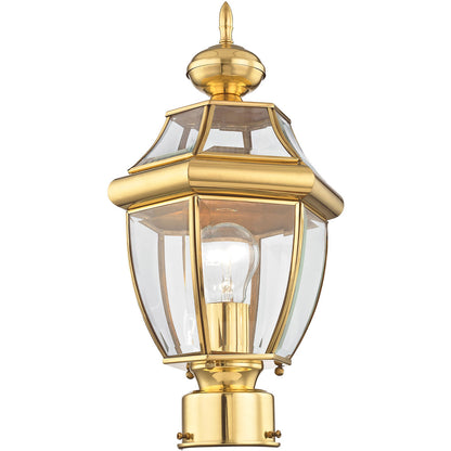 Livex Lighting Monterey Collection 1 Light PB Outdoor Post Lantern in Polished Brass 2153-02