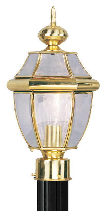 Livex Lighting Monterey Collection 1 Light PB Outdoor Post Lantern in Polished Brass 2153-02