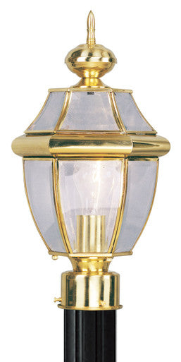 Livex Lighting Monterey Collection 1 Light PB Outdoor Post Lantern in Polished Brass 2153-02