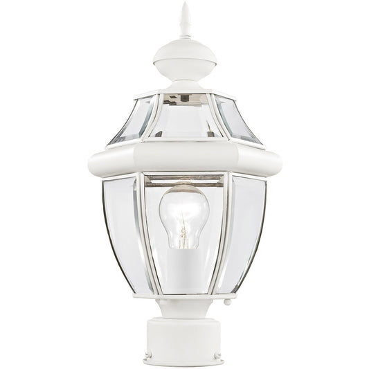 Livex Lighting Monterey Collection 1 Light White Outdoor Post Lantern in White 2153-03