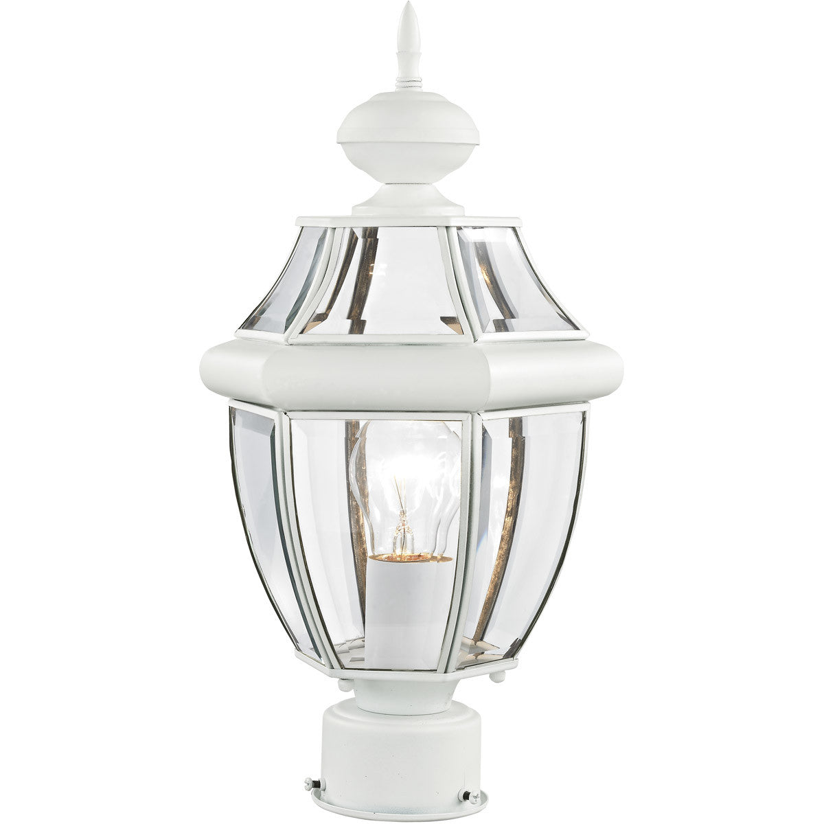 Livex Lighting Monterey Collection 1 Light White Outdoor Post Lantern in White 2153-03