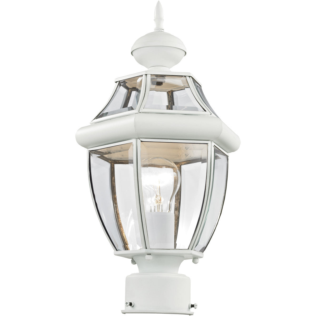 Livex Lighting Monterey Collection 1 Light White Outdoor Post Lantern in White 2153-03