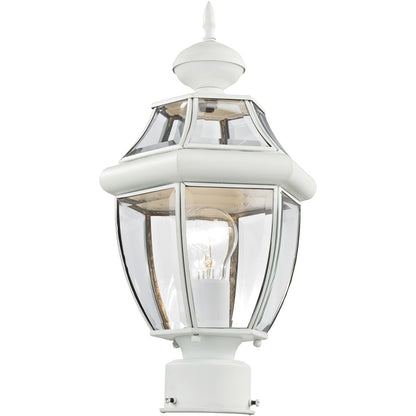 Livex Lighting Monterey Collection 1 Light White Outdoor Post Lantern in White 2153-03