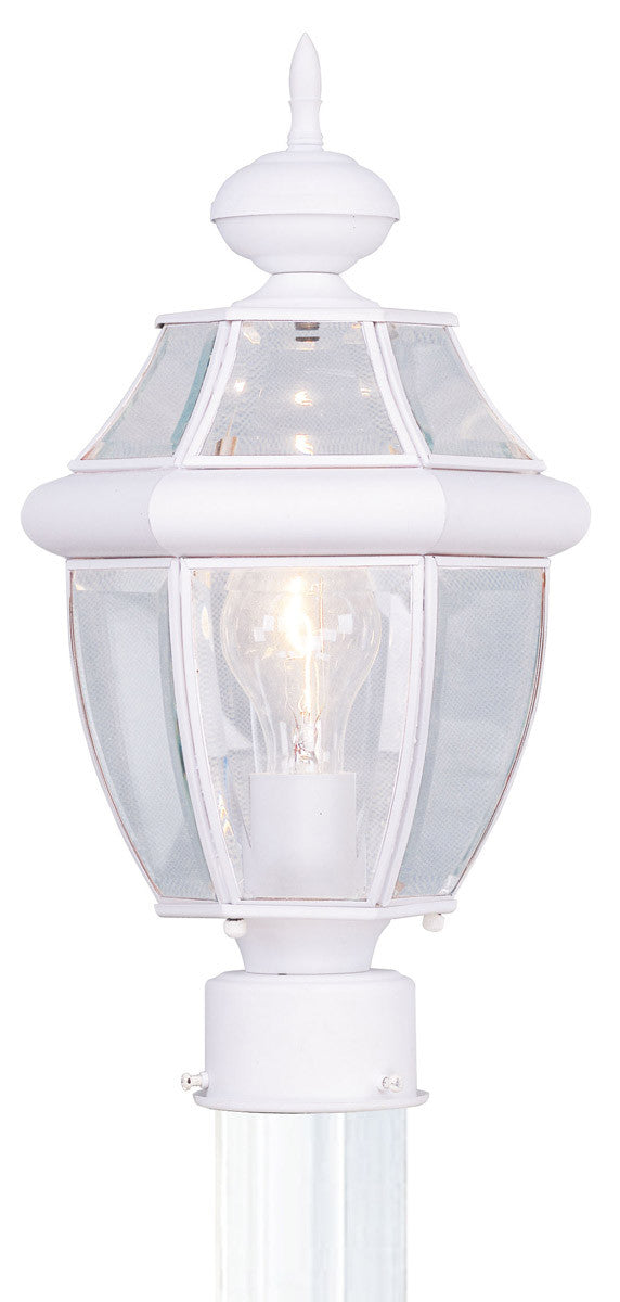 Livex Lighting Monterey Collection 1 Light White Outdoor Post Lantern in White 2153-03