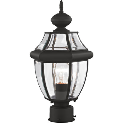 Livex Lighting Monterey Collection 1 Light Black Outdoor Post Lantern in Black 2153-04