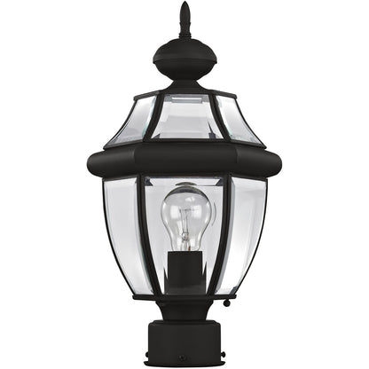 Livex Lighting Monterey Collection 1 Light Black Outdoor Post Lantern in Black 2153-04