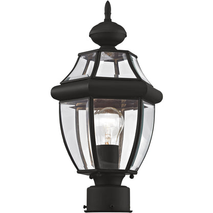 Livex Lighting Monterey Collection 1 Light Black Outdoor Post Lantern in Black 2153-04