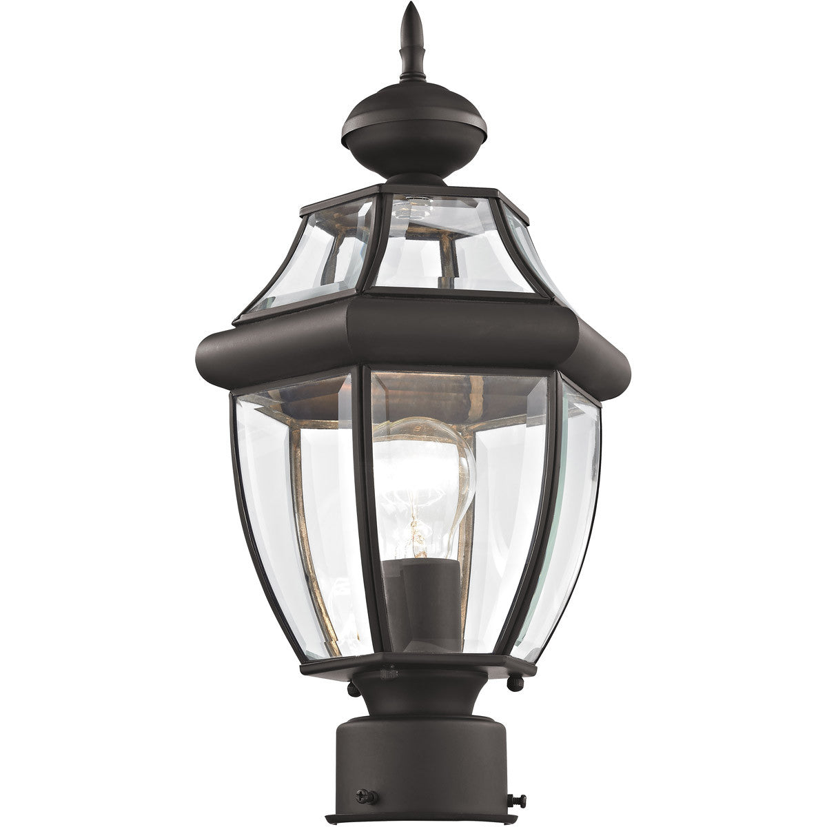 Livex Lighting Monterey Collection 1 Light Bronze Outdoor Post Lantern in Bronze 2153-07