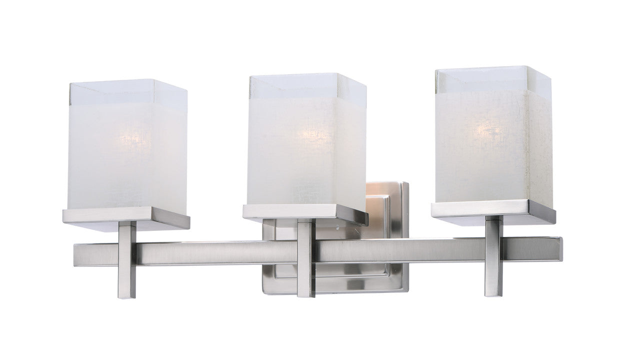 Maxim Tetra 3-Light Bath Vanity in Satin Nickel 2153LNSN