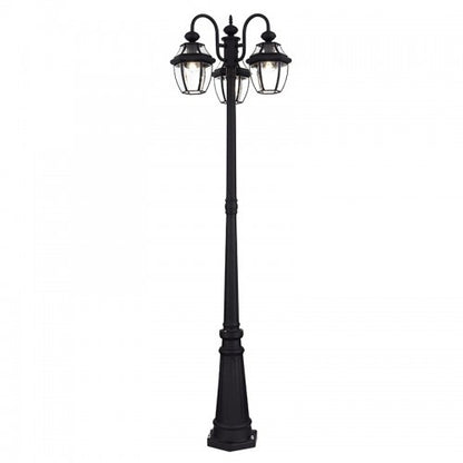 Livex Lighting Monterey Multi Head Black Outdoor Post Light with Clear Beveled Glass 21543-04