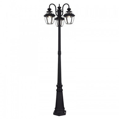 Livex Lighting Monterey Multi Head Black Outdoor Post Light with Clear Beveled Glass 21543-04