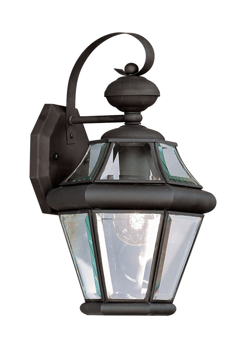 Livex Lighting Georgetown Collection 1 Light Black Outdoor Wall Lantern in Black 2161-04