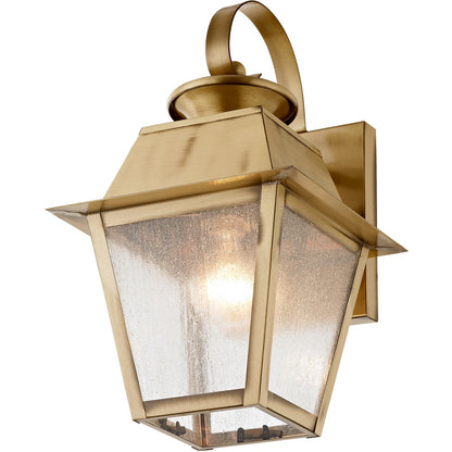 Livex Lighting Mansfield Collection 1 Light AB Outdoor Wall Lantern in Antique Brass 2162-01