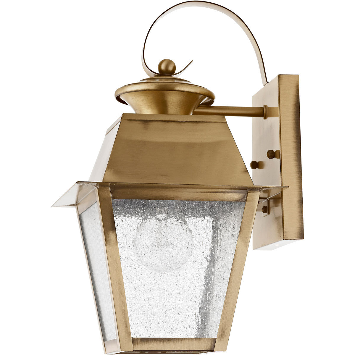 Livex Lighting Mansfield Collection 1 Light AB Outdoor Wall Lantern in Antique Brass 2162-01