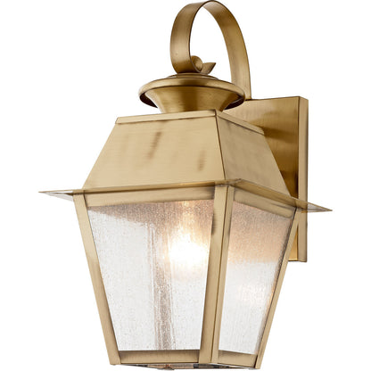 Livex Lighting Mansfield Collection 1 Light AB Outdoor Wall Lantern in Antique Brass 2162-01