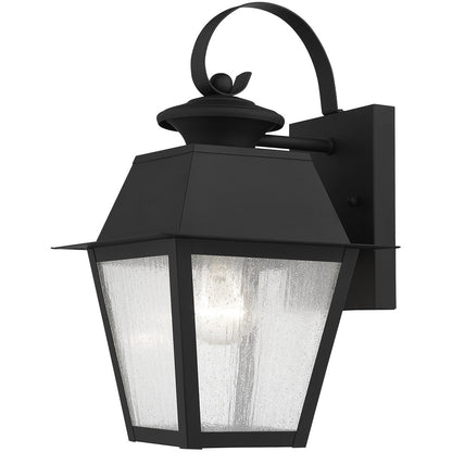 Livex Lighting Mansfield Collection 1 Light Black Outdoor Wall Lantern in Black 2162-04