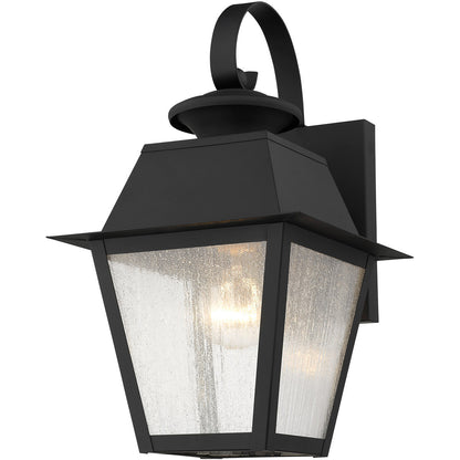 Livex Lighting Mansfield Collection 1 Light Black Outdoor Wall Lantern in Black 2162-04