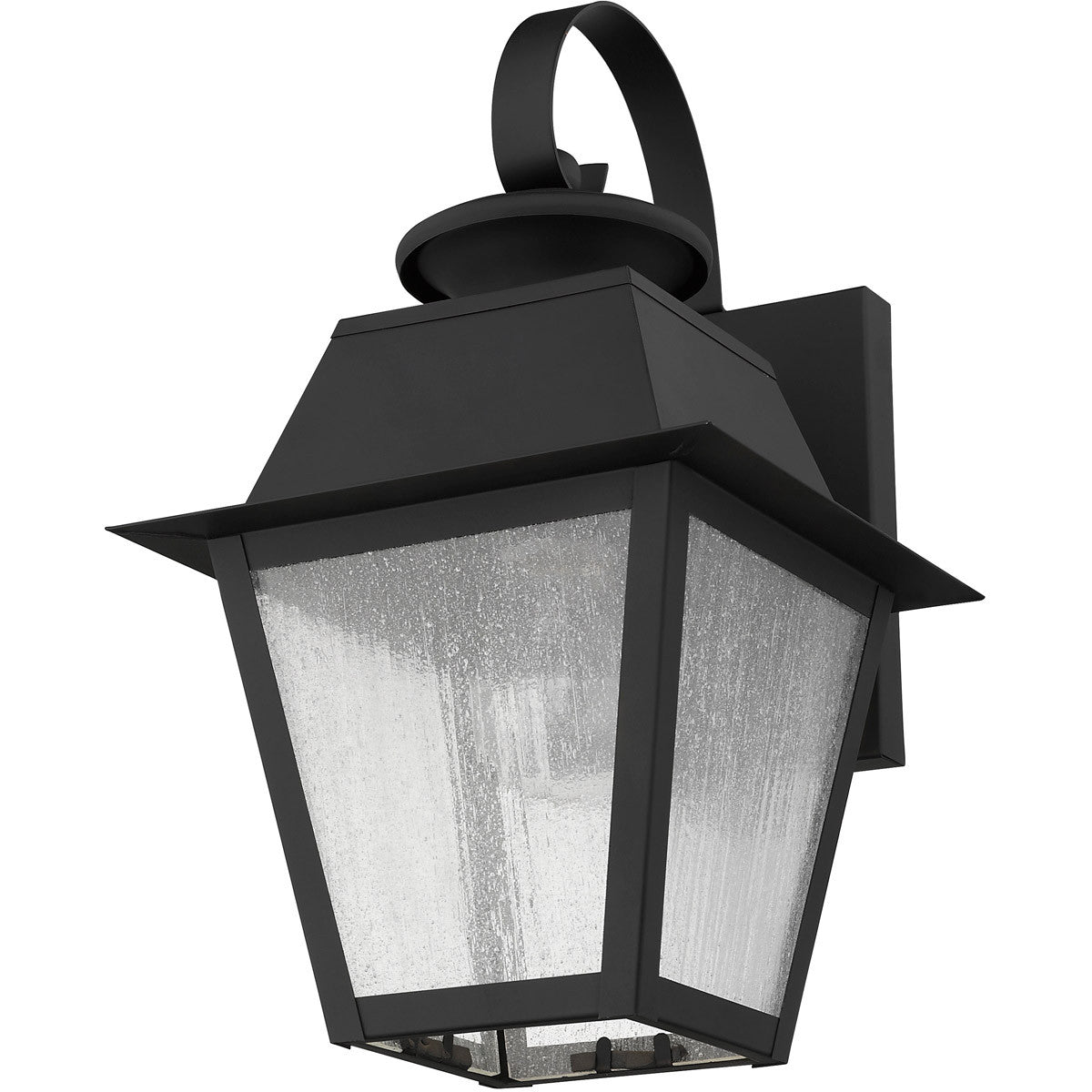 Livex Lighting Mansfield Collection 1 Light Black Outdoor Wall Lantern in Black 2162-04