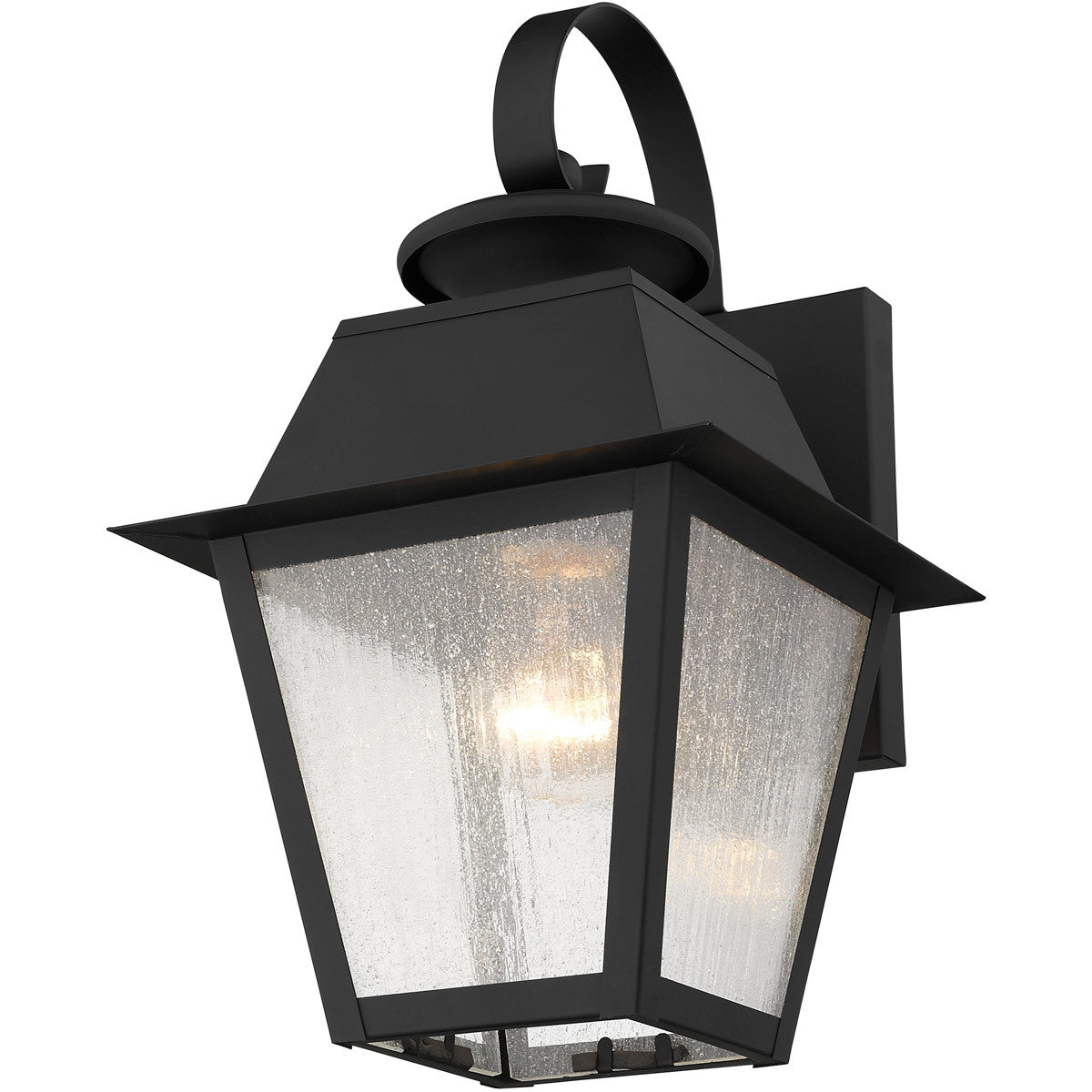 Livex Lighting Mansfield Collection 1 Light Black Outdoor Wall Lantern in Black 2162-04