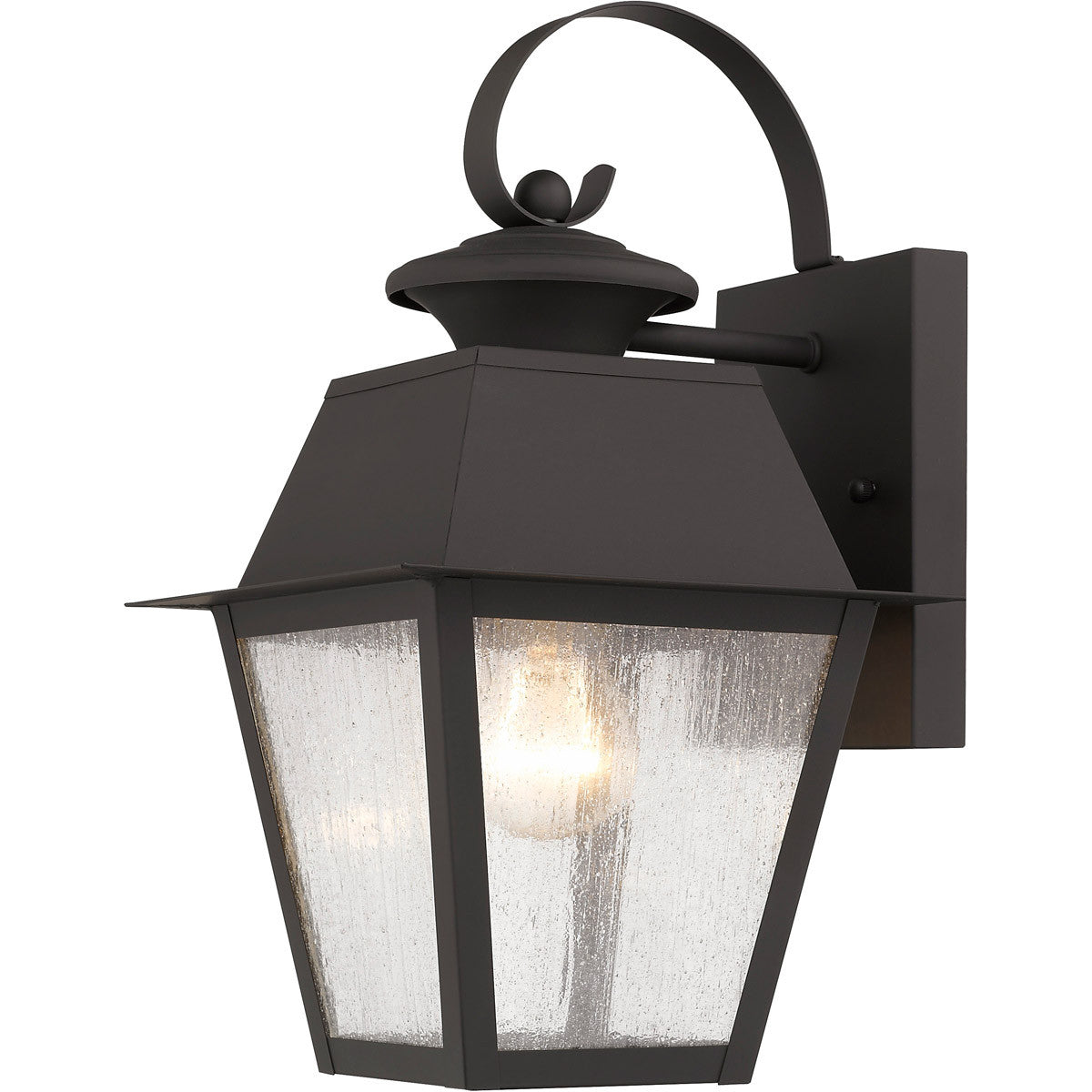 Livex Lighting Mansfield Collection 1 Light Bronze Outdoor Wall Lantern in Bronze 2162-07