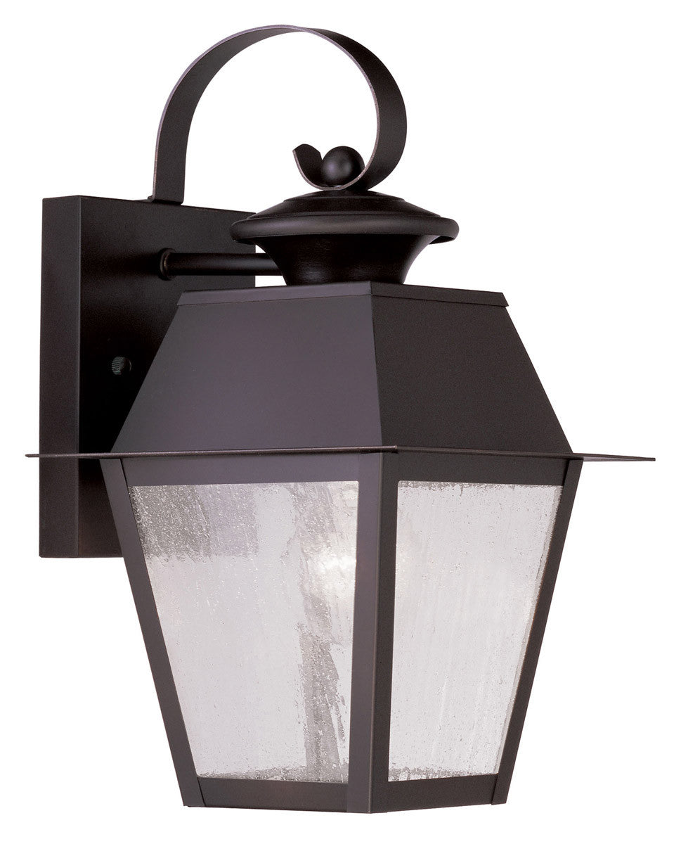 Livex Lighting Mansfield Collection 1 Light Bronze Outdoor Wall Lantern in Bronze 2162-07