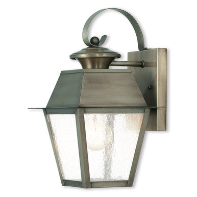 Livex Lighting Mansfield Collection 1 Light VPW Outdoor Wall Lantern in Vintage Pewter 2162-29