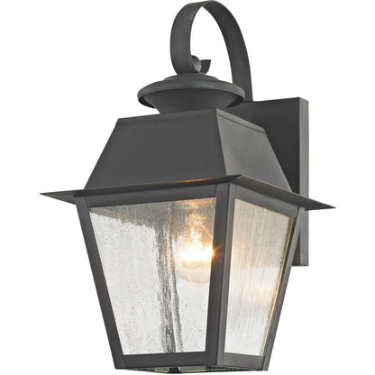 Livex Lighting Mansfield Collection 1 Light Charcoal Outdoor Wall Lantern in Charcoal 2162-61