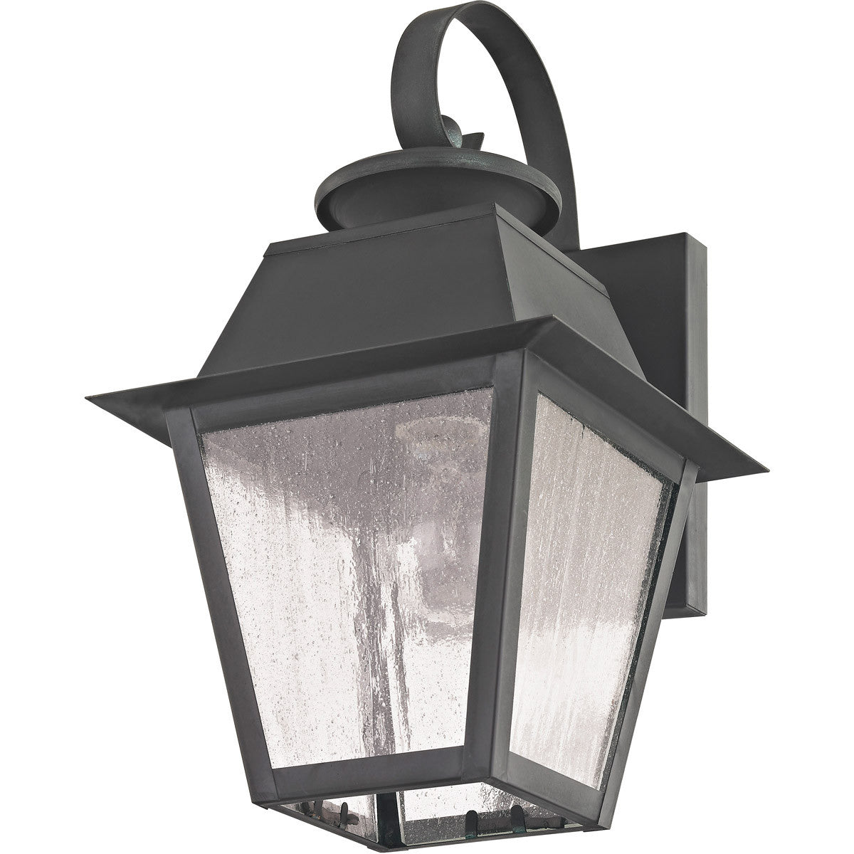 Livex Lighting Mansfield Collection 1 Light Charcoal Outdoor Wall Lantern in Charcoal 2162-61