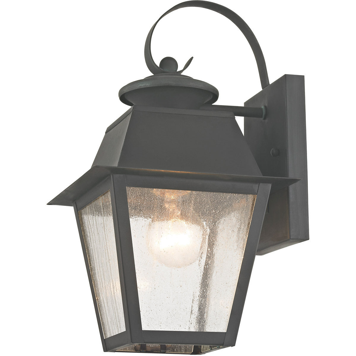 Livex Lighting Mansfield Collection 1 Light Charcoal Outdoor Wall Lantern in Charcoal 2162-61