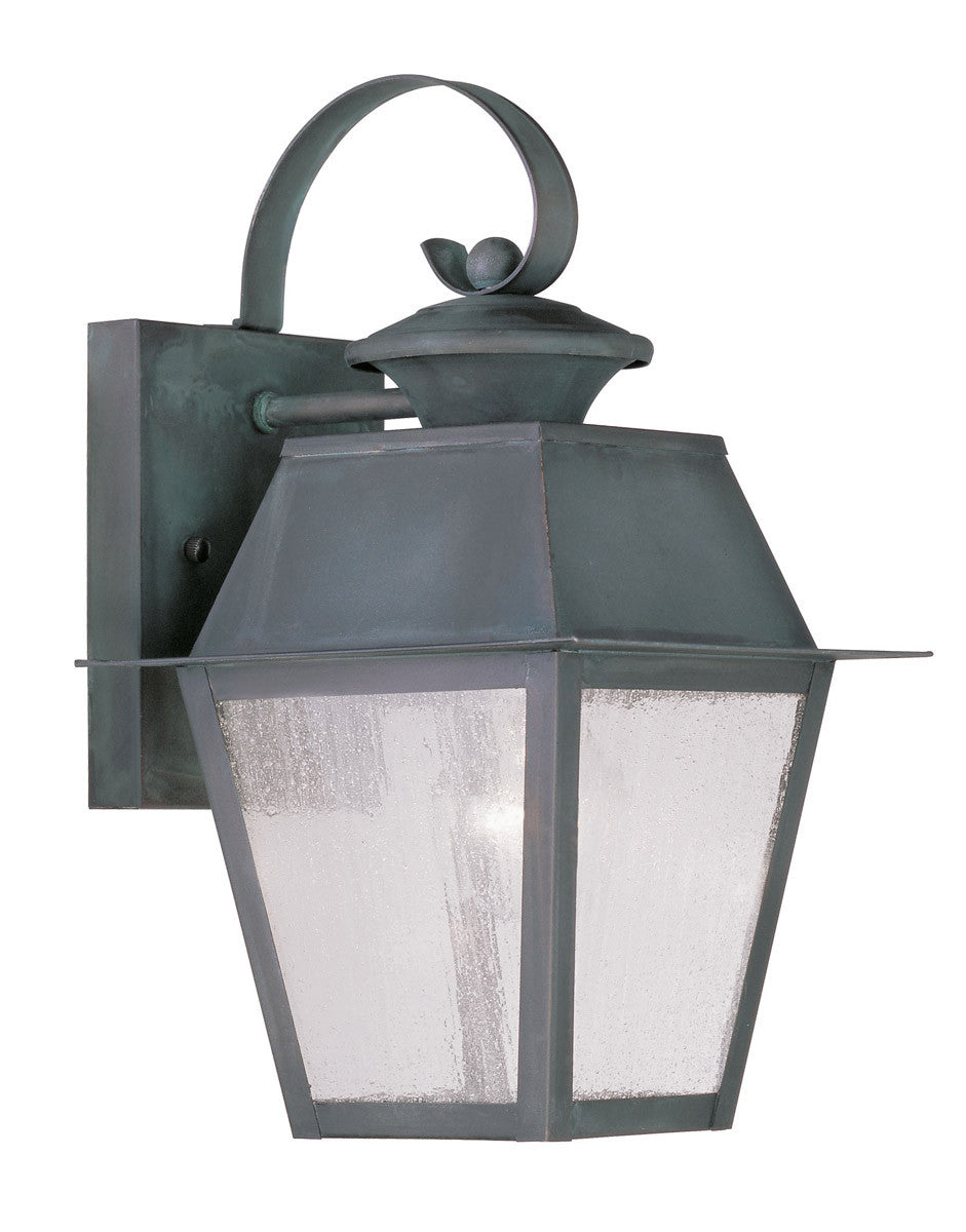 Livex Lighting Mansfield Collection 1 Light Charcoal Outdoor Wall Lantern in Charcoal 2162-61