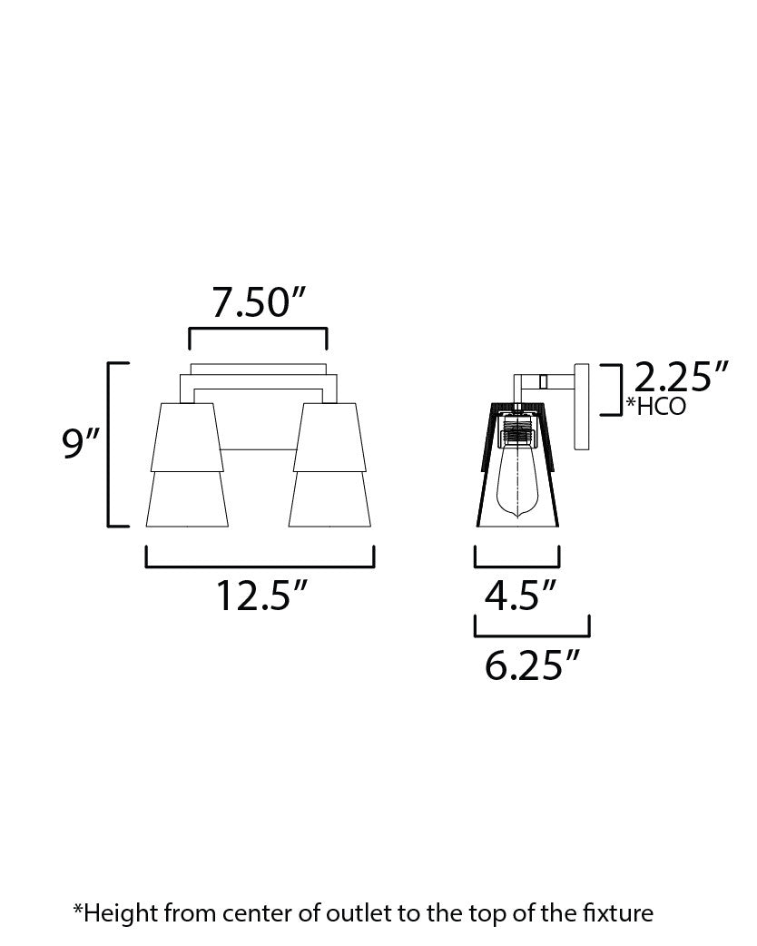 Maxim Carpenter 2-Light Bath Vanity in Walnut / Black 21622CLWNBK