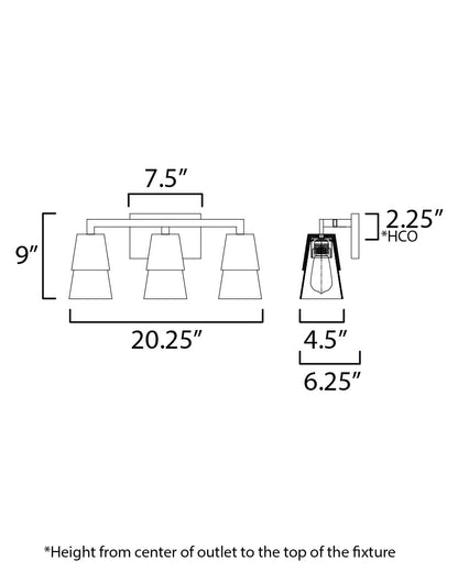 Maxim Carpenter 3-Light Bath Vanity in Walnut / Black 21623CLWNBK