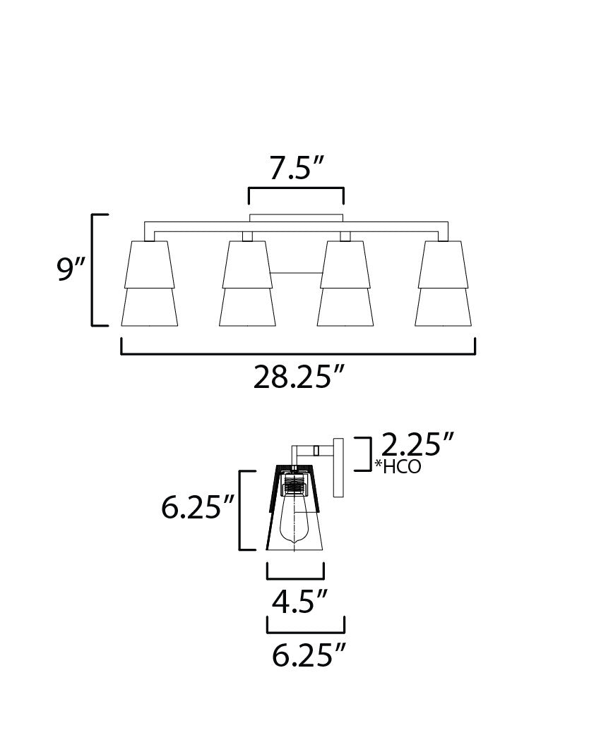 Maxim Carpenter 4-Light Bath Vanity in Walnut / Black 21624CLWNBK