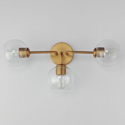 Maxim Knox 3-Light Bath Vanity Light in Natural Aged Brass 21633CLNAB