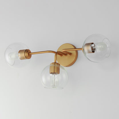 Maxim Knox 3-Light Bath Vanity Light in Natural Aged Brass 21633CLNAB