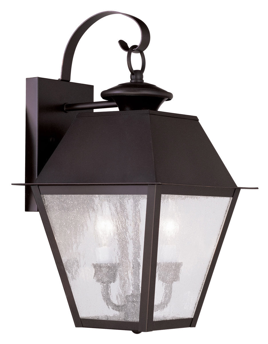 Livex Lighting Mansfield Collection 2 Light Bronze Outdoor Wall Lantern in Bronze 2165-07