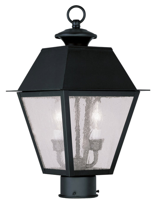 Livex Lighting Mansfield Collection 2 Light Black Outdoor Post Lantern in Black 2166-04