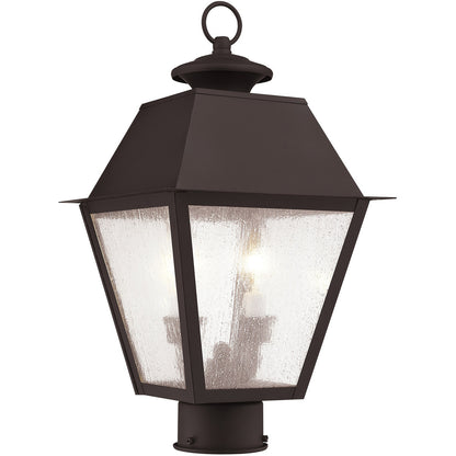 Livex Lighting Mansfield Collection 2 Light Bronze Outdoor Post Lantern in Bronze 2166-07