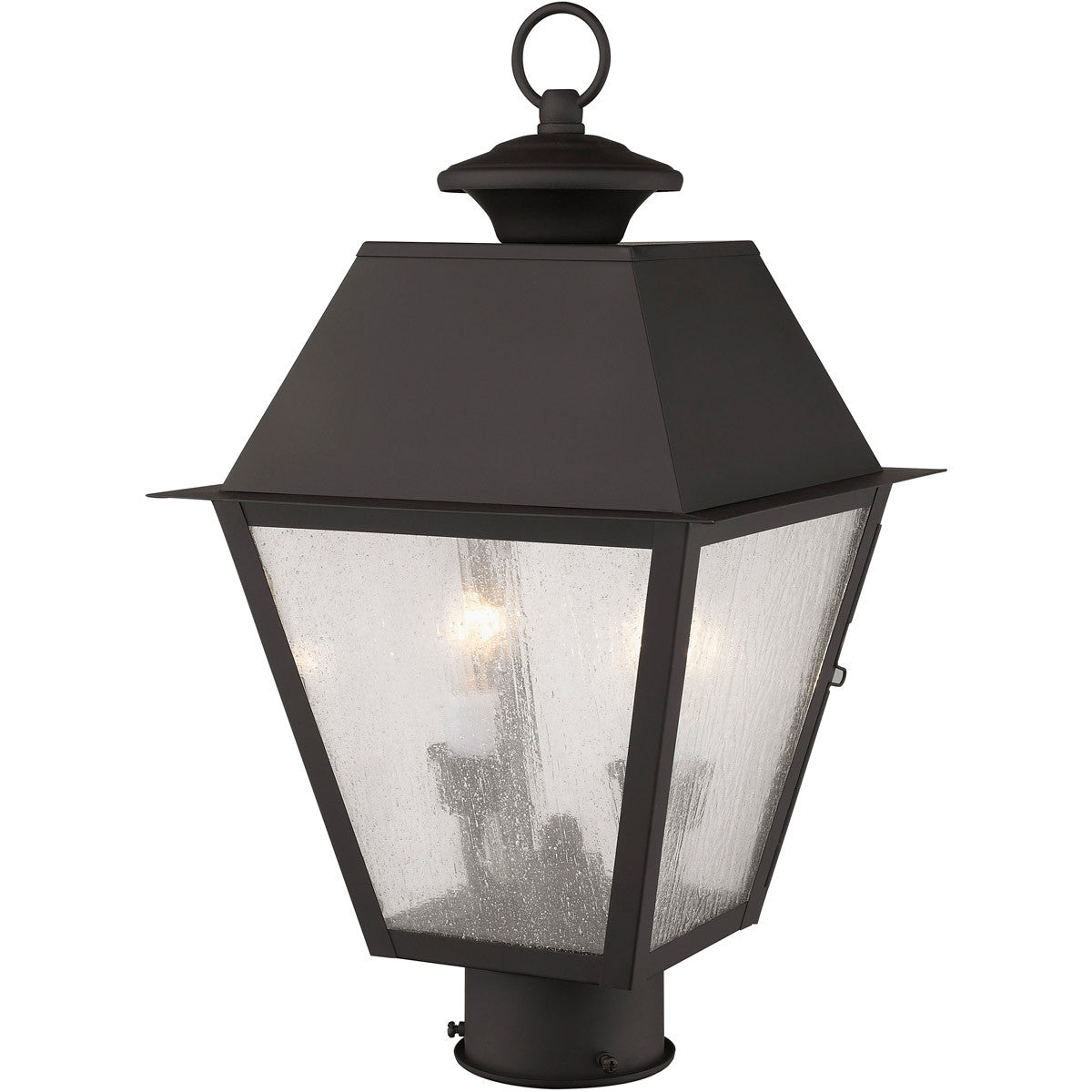 Livex Lighting Mansfield Collection 2 Light Bronze Outdoor Post Lantern in Bronze 2166-07