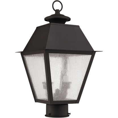 Livex Lighting Mansfield Collection 2 Light Bronze Outdoor Post Lantern in Bronze 2166-07