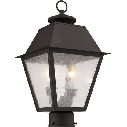 Livex Lighting Mansfield Collection 2 Light Bronze Outdoor Post Lantern in Bronze 2166-07