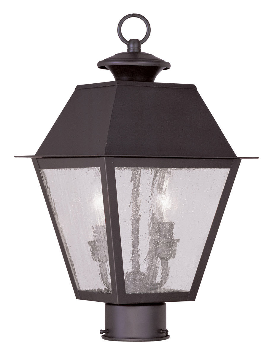 Livex Lighting Mansfield Collection 2 Light Bronze Outdoor Post Lantern in Bronze 2166-07