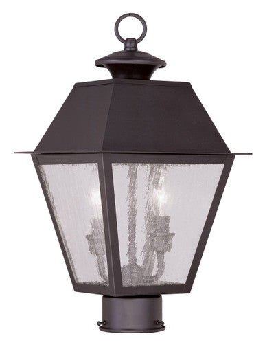 Livex Lighting Mansfield Collection 2 Light Bronze Outdoor Post Lantern in Bronze 2166-07