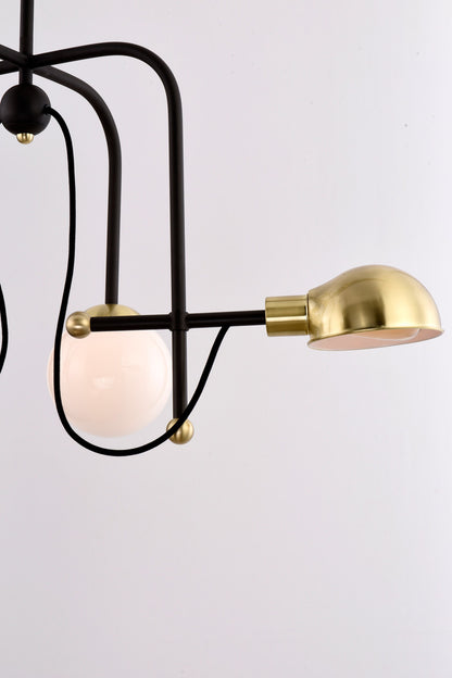 Maxim Mingle 4-Light LED Chandelier in Bronze / Satin Brass 21666WTBZSBR